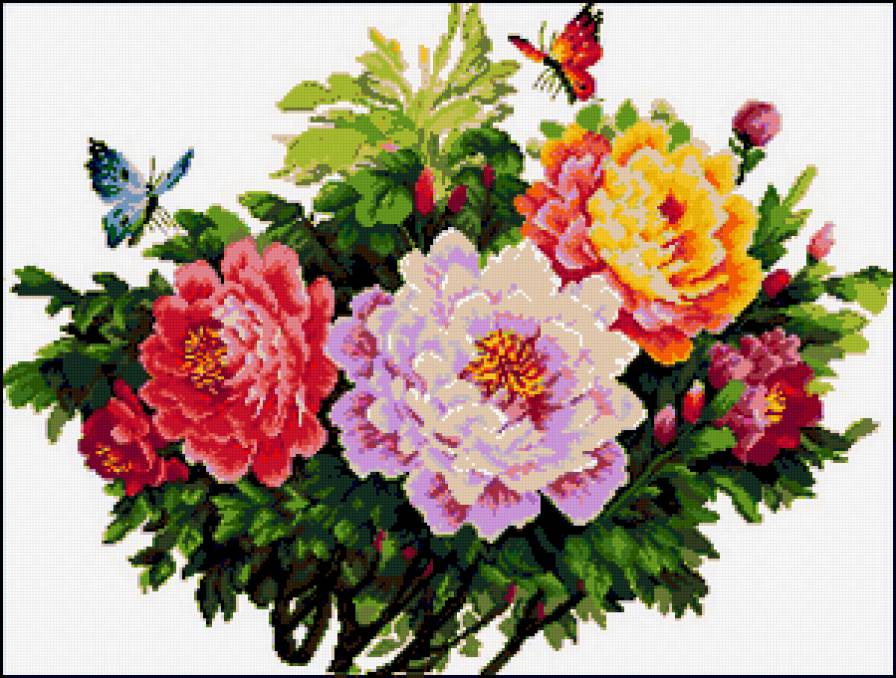 на подушку - цветы - предпросмотр