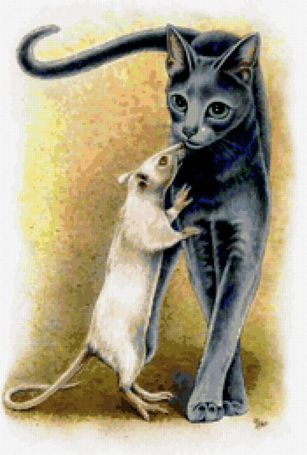 кот и крыса - животные - предпросмотр