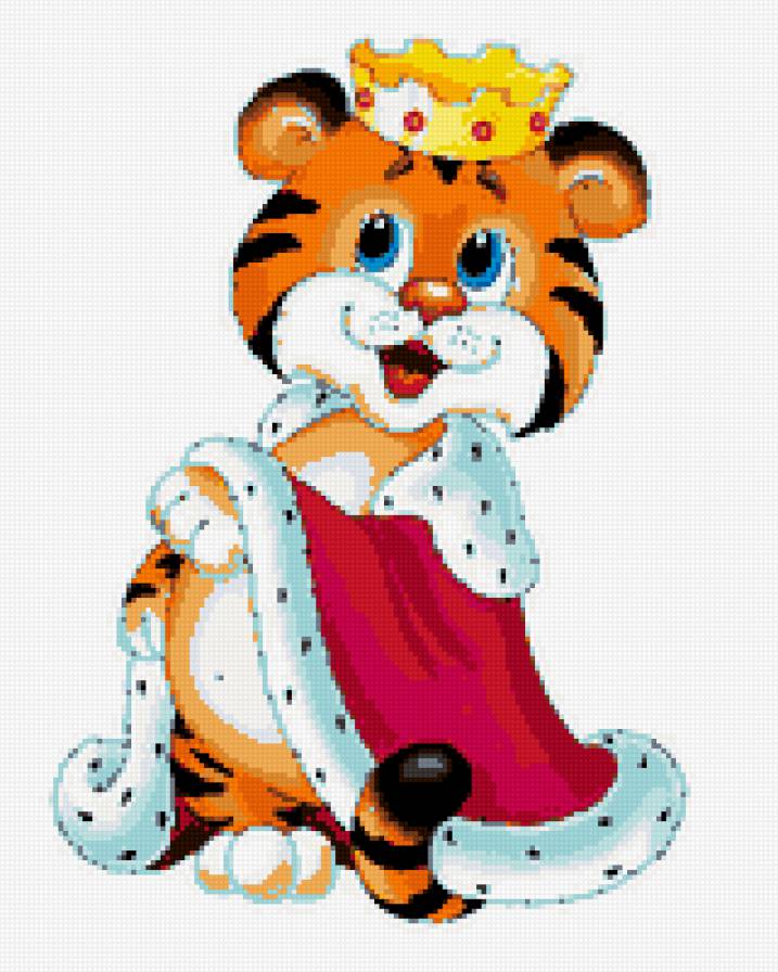 Тигруша - детский мотив, мультяшные герои, вышивка - предпросмотр