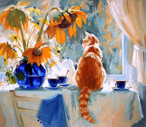 Кошка у окошка... - оригинал