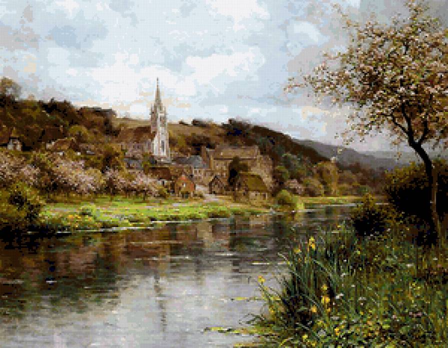 На берегу Сены. - природа, сена, пейзаж, река - предпросмотр