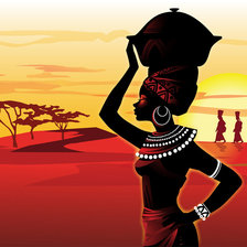 Схема вышивки «Африканская девушка»