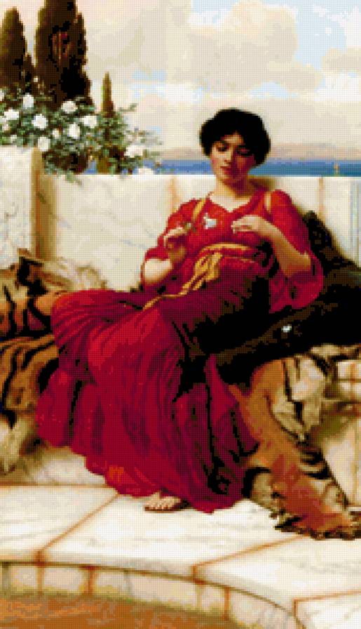 Девушка в красном. - девушки, античные мотивы. - предпросмотр