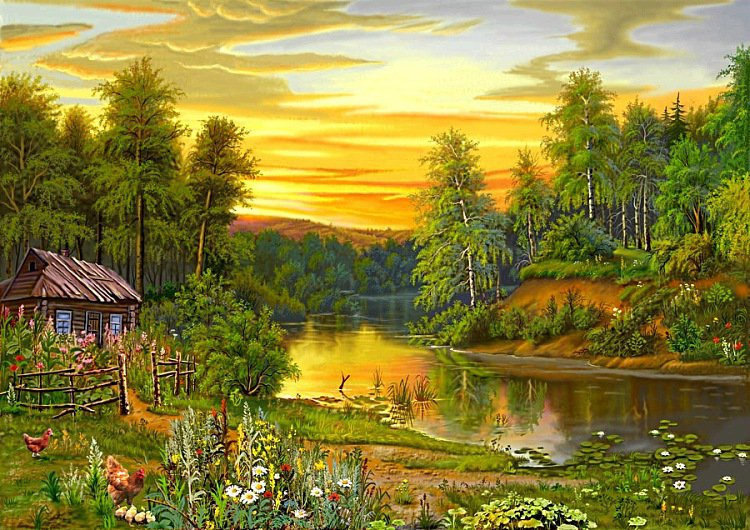 Сторожка в лесу - домик, лес - оригинал