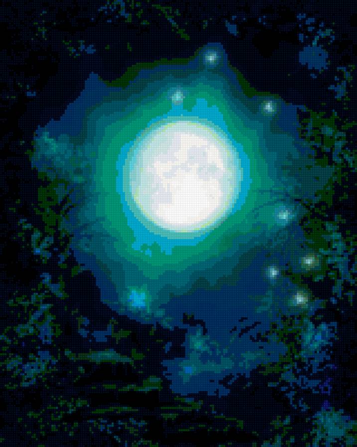 полнолуние - луна, ночь - предпросмотр