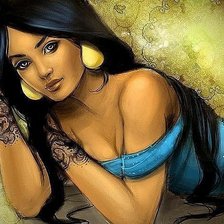 Оригинал схемы вышивки «Девушка» (№354574)