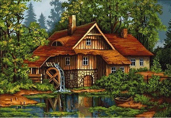 Дом - пейзаж, лес, дом - оригинал