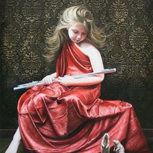 Оригинал схемы вышивки «Девочка в красном» (№355366)
