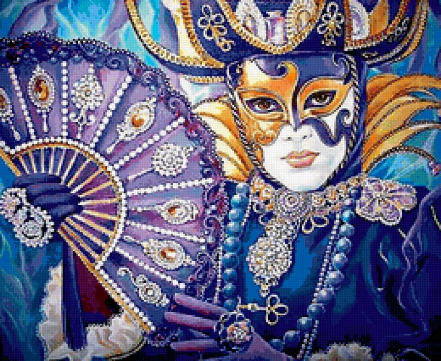 Карнавальный костюм - костюм, веер, маска, карнавал - предпросмотр