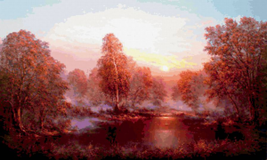 у реки - иваненко, пейзаж, картина - предпросмотр