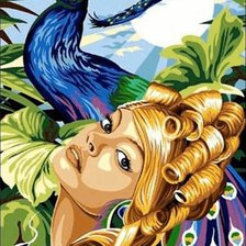 Схема вышивки «триптих девченки»