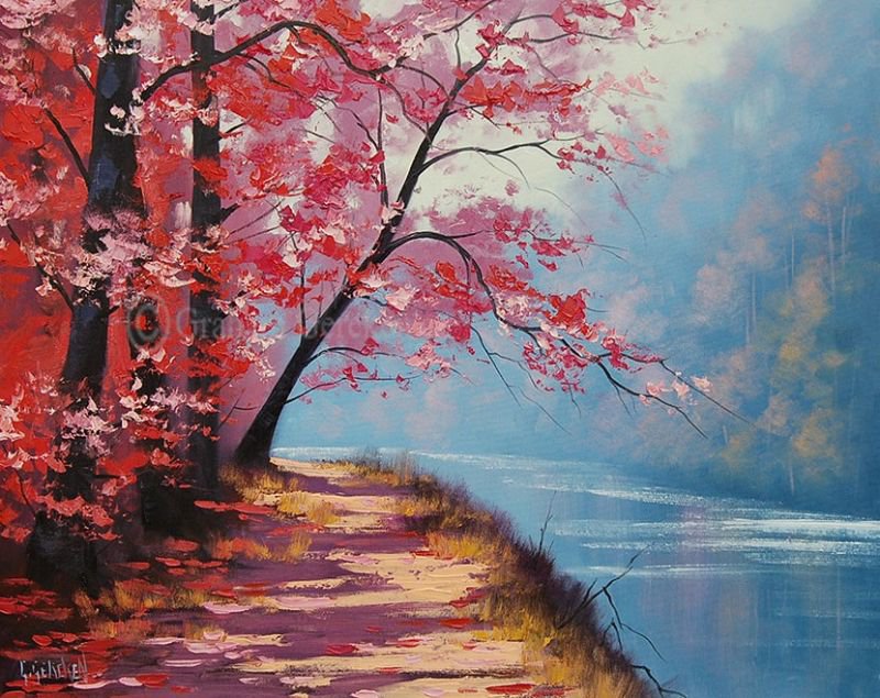 Краски осени - река, осень, парк - оригинал