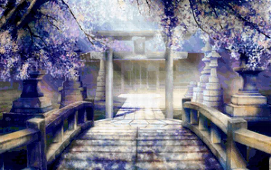 Лучи Сакуры. - сакура, восточные мотивы, пейзаж - предпросмотр