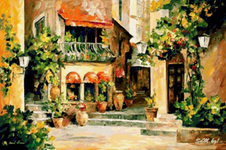 На углу двух улиц. - улочки, пейзаж, городской пейзаж - предпросмотр