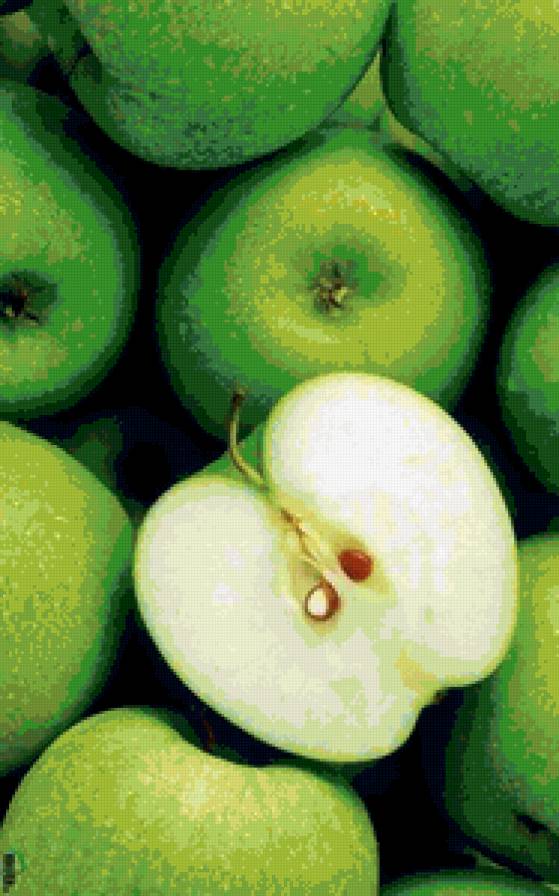 зеленое яблоко - яблоко, яблоки фрукты - предпросмотр