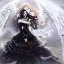 Схема вышивки «Девушка и ангел-хранитель»