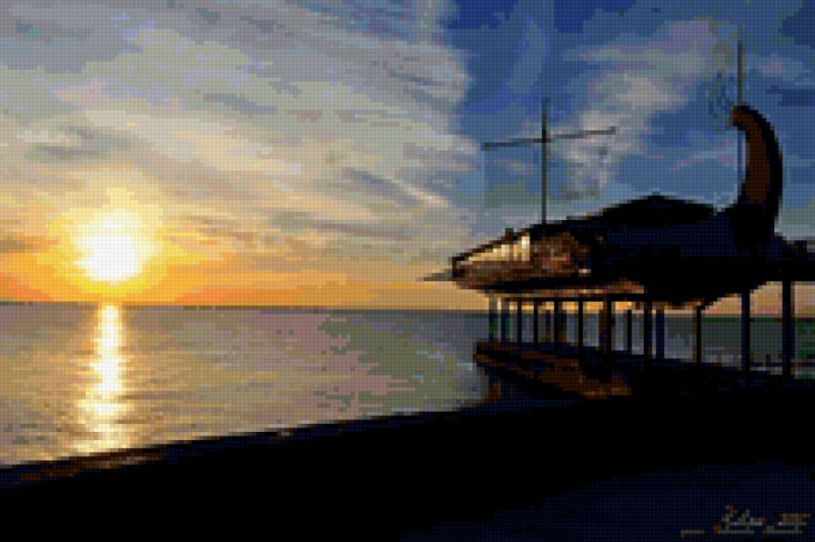 Ялта ресторан - закат, набережная, море - предпросмотр