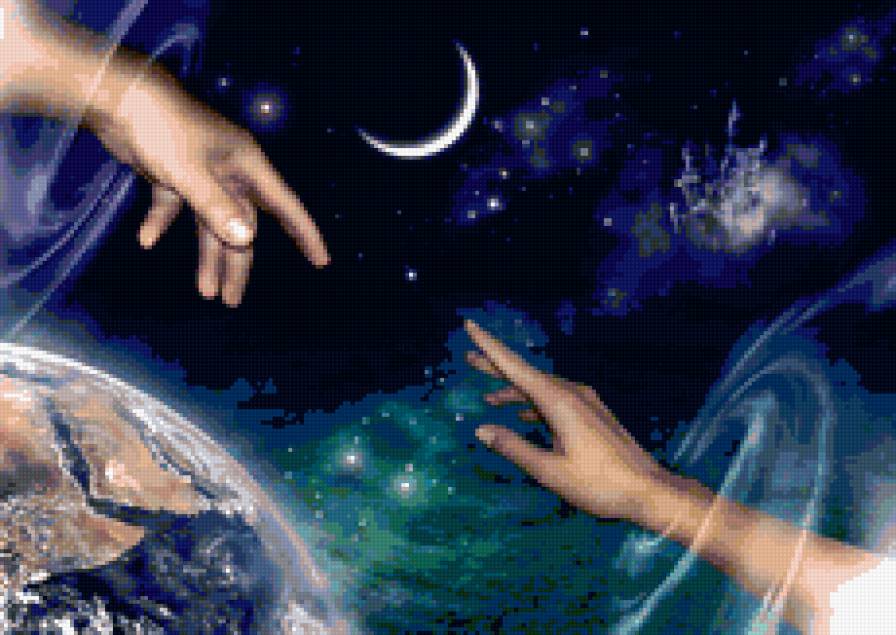 Стремление - космос, планета, земля, рука - предпросмотр