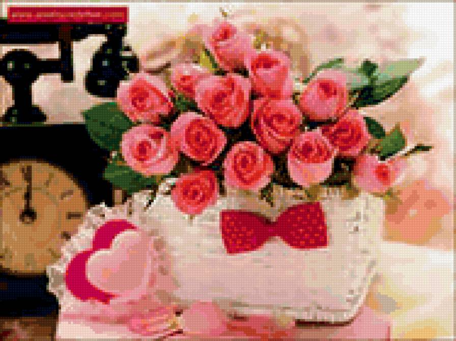 Корзина с розами - цветы - предпросмотр