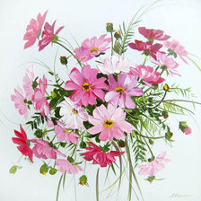 Схема вышивки «Розовые цветы (по картине Л. Скрипченко)»