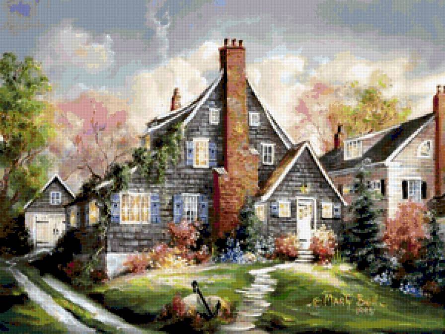 Домики от Марти Белл - картины марти белл, домики - предпросмотр