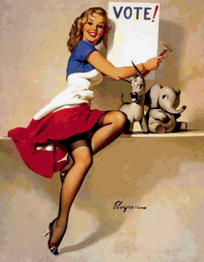 ретро девушка - ретро, слон, игрушки, красота, ослик, пин-ап, чулки, она, винтаж, девушка - предпросмотр