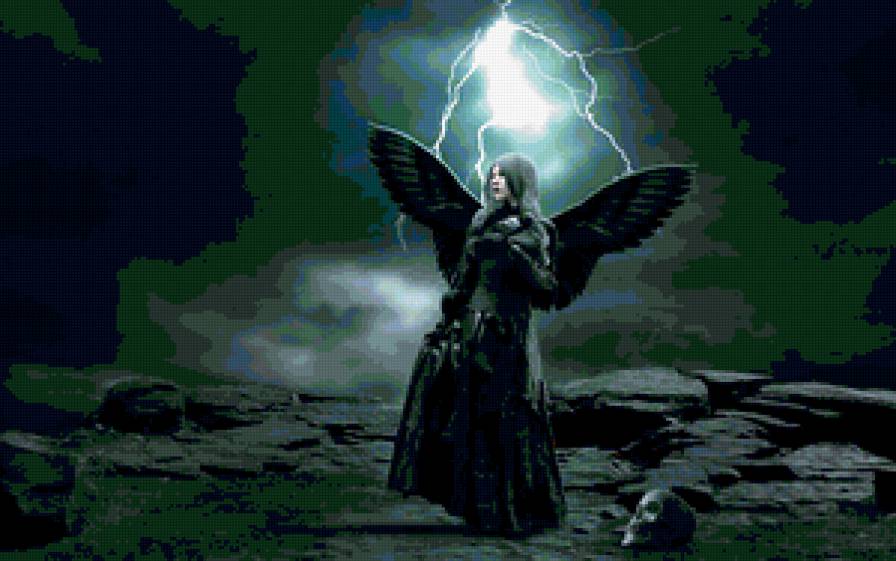 Маг молнии - крылья, фея, фентези, девушка - предпросмотр