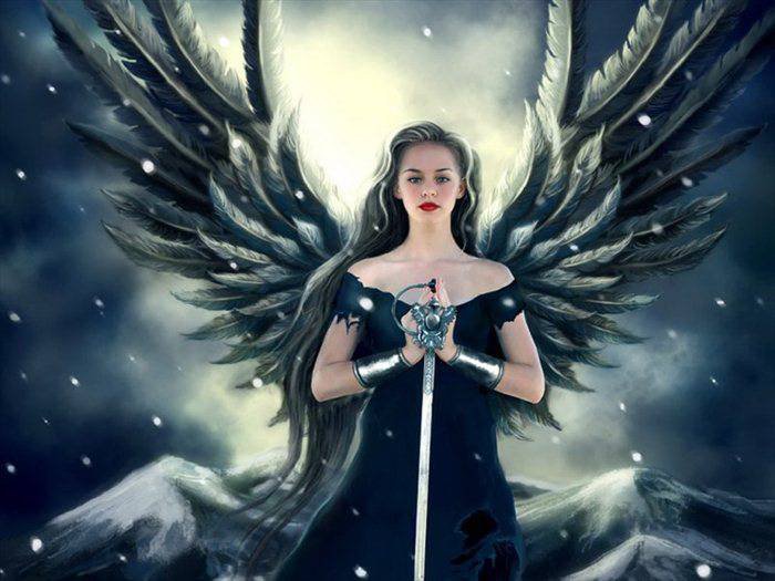 Ангел мести - фентези, ангел, мечь, девушка, крылья - оригинал