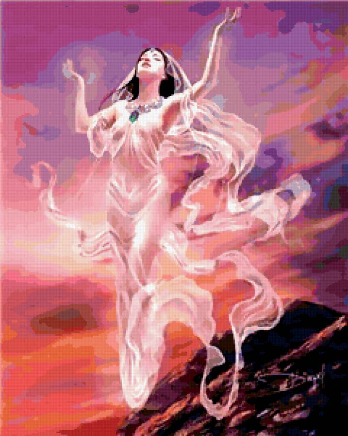 Маг воздуха - девушка, фентези - предпросмотр