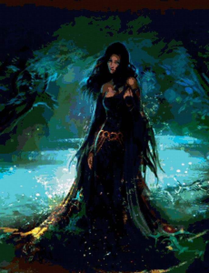 Лия - ведьма, девушка, фентези - предпросмотр