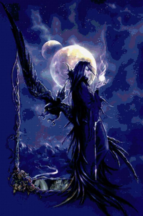 Рина - готика, девушка, фентези, орел, ведьма - предпросмотр