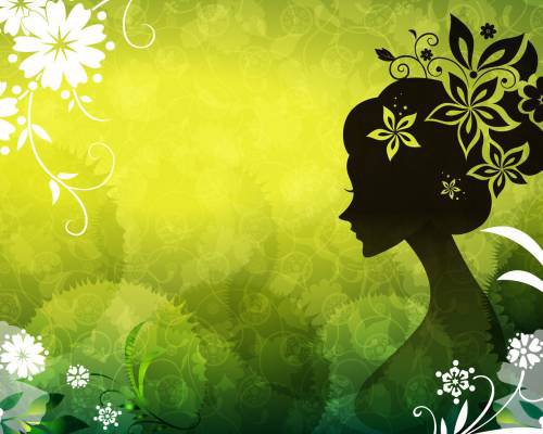 Женский силуэт - силуэты, женщины, подушка, лица - оригинал