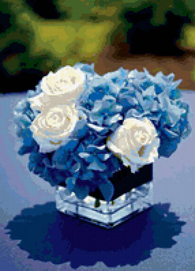 Акцент - синь, цветы - предпросмотр