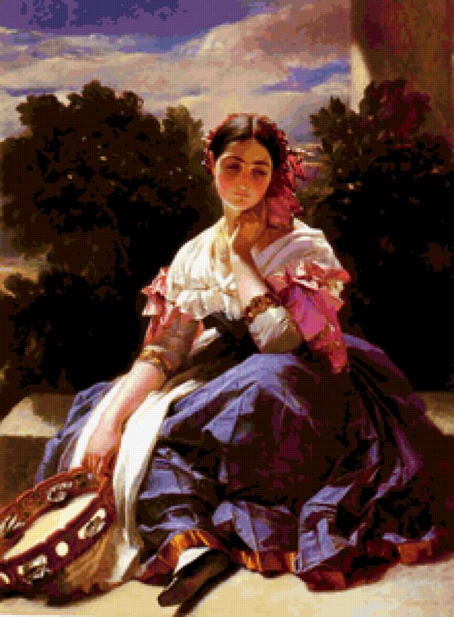Winterhalter Franz Xaver Jeune Fille De L-Ariccia - девушка - предпросмотр