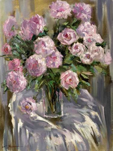 Елизавета Яшина "Лирика" - картина, пионы, цветы, букет - оригинал