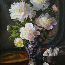 Схема вышивки «пионы-68»