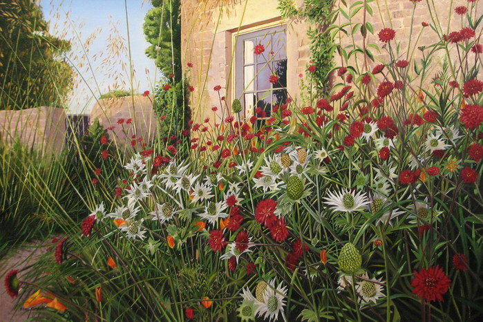 Художник Элиас Кондори - дом, окно, цветы - оригинал