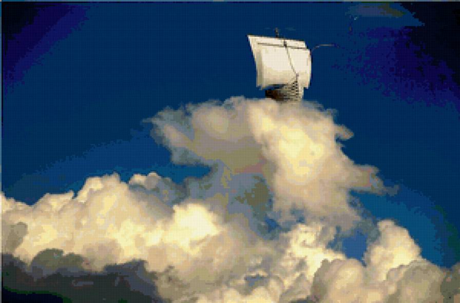 Воздушные мечты - небо, облака, парусник, корабль - предпросмотр