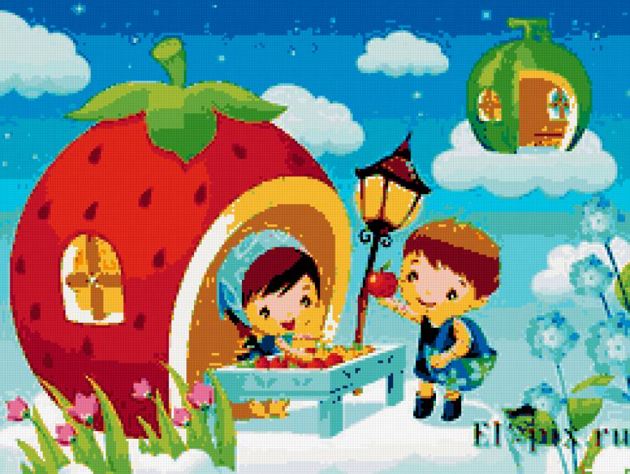 детская - сказка, димок, дети, фонарь, детям, детская, цветы, яблоки, клубника - предпросмотр