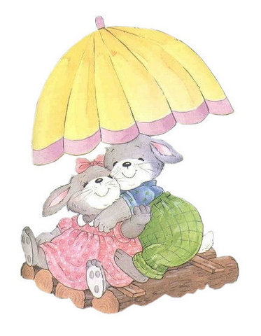 зайки - зайчата, плот, кролики, зайки, детская, животные, детям, счастье, зонт - оригинал