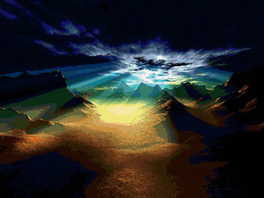 Небесный свет - горы, небо - предпросмотр