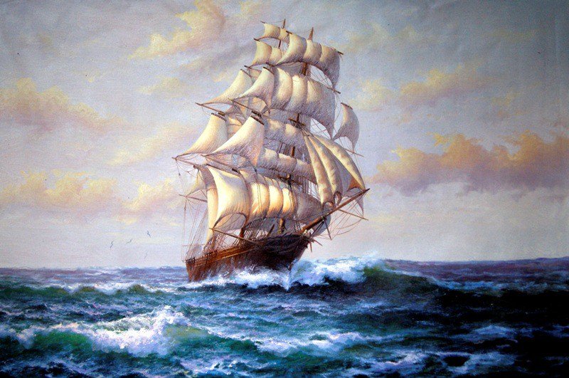 Фрегат - парусник, море, корабль - оригинал