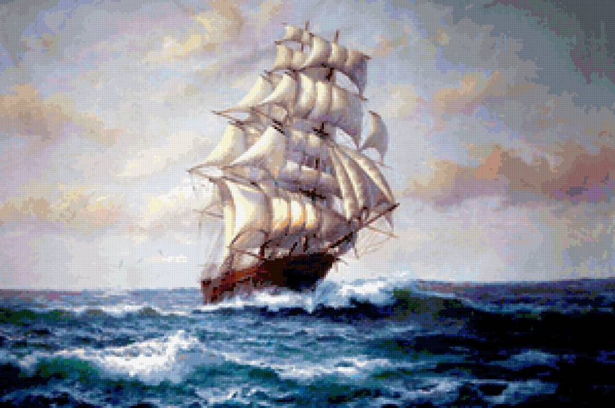 Фрегат - море, корабль, парусник - предпросмотр