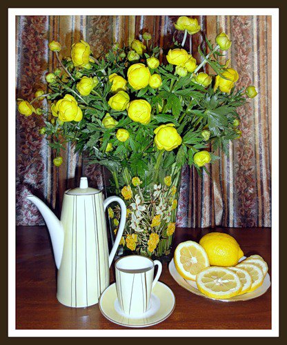 №360118 - фрукты, натюрморт, букет, цветы - оригинал