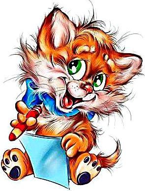 Юный художник - картинка, детская, лисенок, животные - оригинал