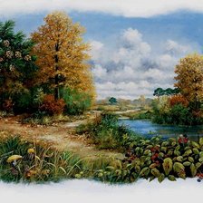 Схема вышивки «осень в лесу»