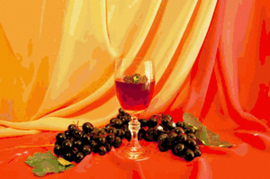 №360305 - натюрморт, виноград, вино, фрукты - предпросмотр
