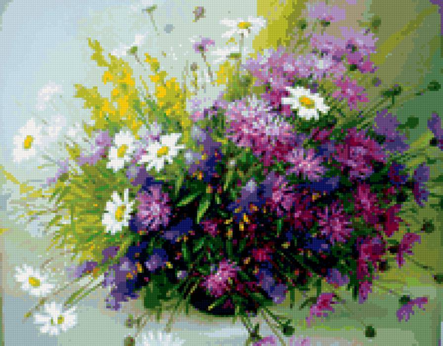 полевые цветы - лето, васильки, полевые цветы, букет - предпросмотр