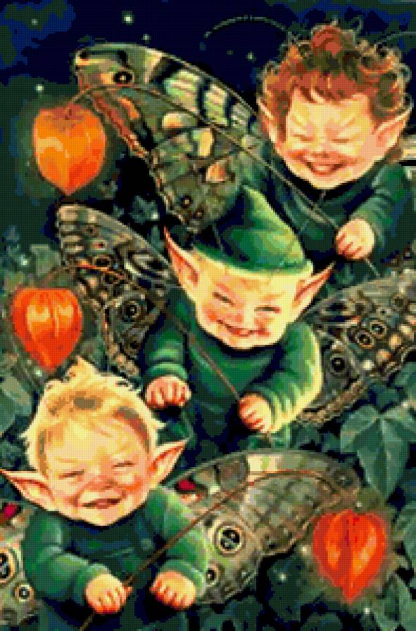 друзья эльфики - эльфики, фонарики - предпросмотр