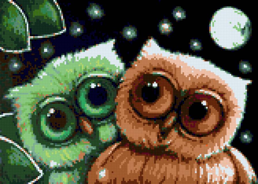 Совы мультяшные - предпросмотр